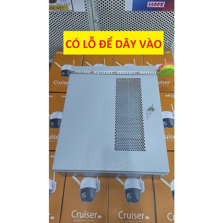 Tủ Điện, Rack Mạng, Đựng Đầu Ghi Camera 45x38x13cm Sơn Tĩnh Điện Có Khóa - MỚI 2023 - ĐẸP - XINH -GỌN