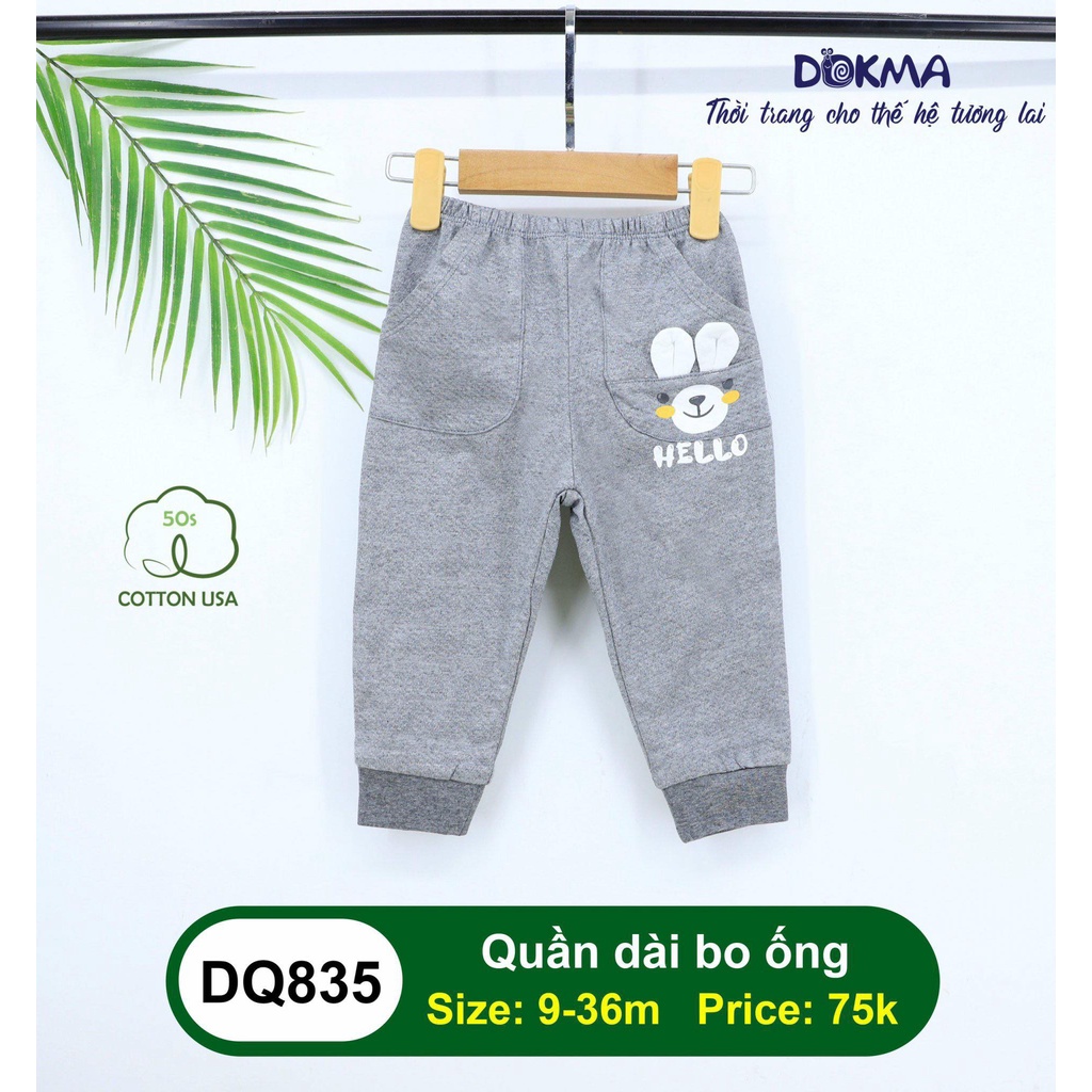 (6-36M) Quần dài bo ống vải cotton mỏng cho bé yêu - DOKMA