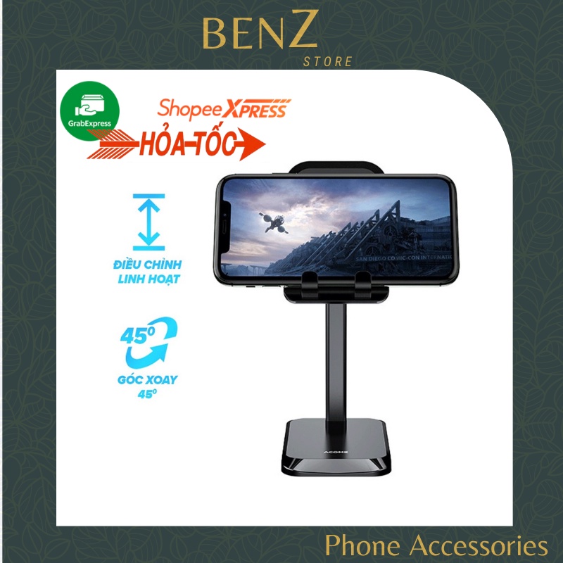 Giá Đỡ Điện Thoại Máy Tính Bảng ACOME AH02 Tăng Giảm Chiều Cao Điều Chỉnh Linh Hoạt BenZ Store