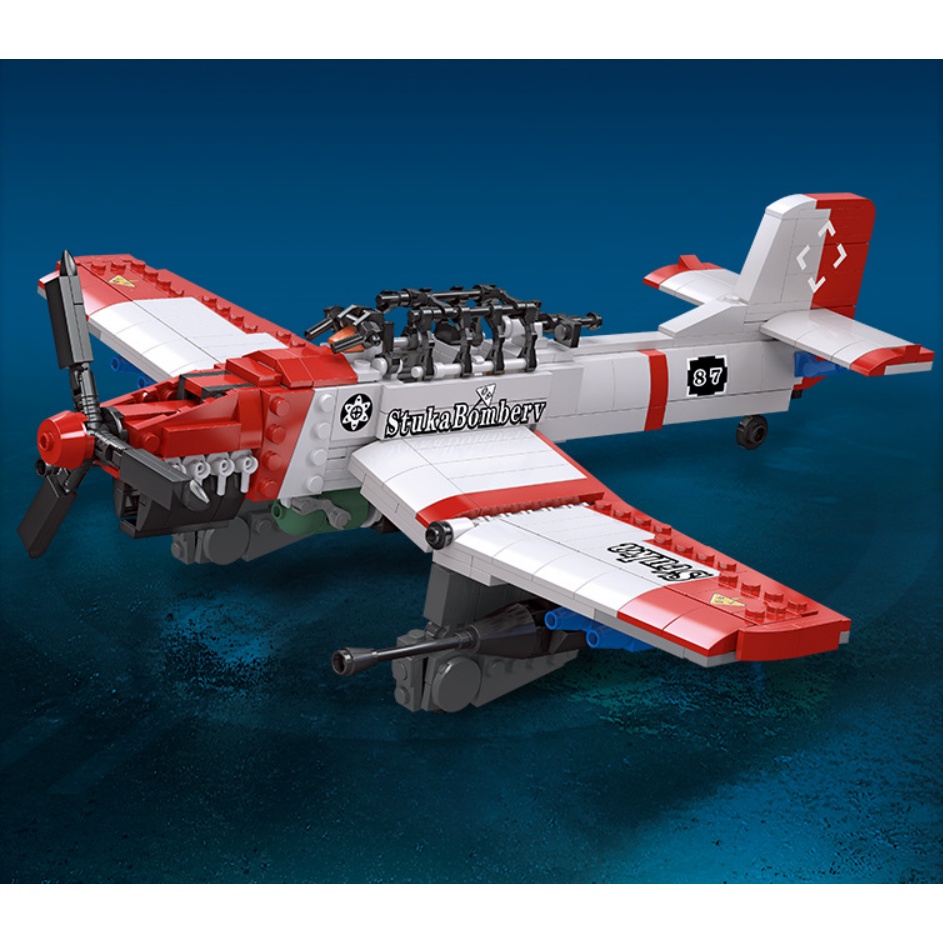 649 Mô Hình Máy Bay MOC WW2 Junkers Ju-87 Stuka Bomber Aircraft Model Mới