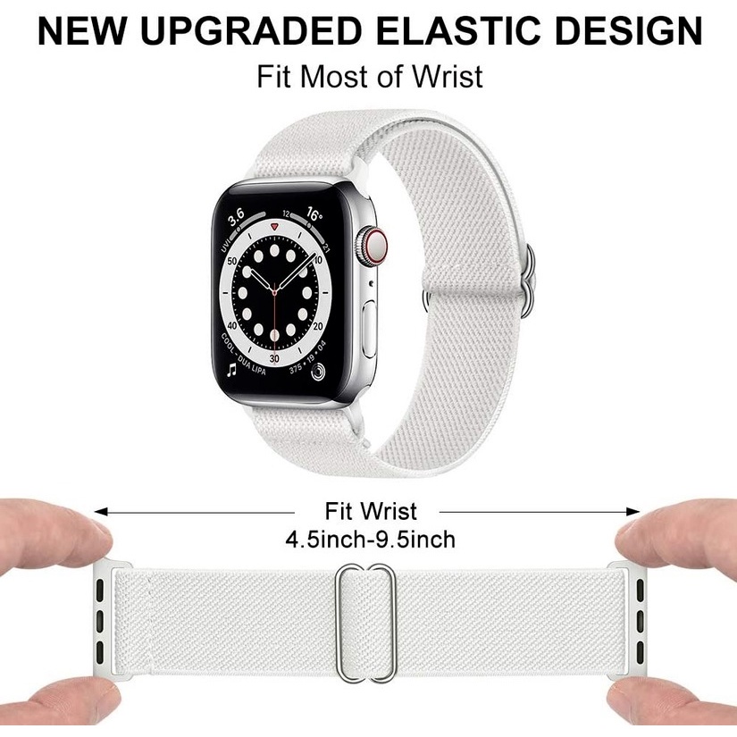 Dây Đeo Nylon Co Giãn Cho Đồng Hồ Thông Minh Apple Watch 45 41 44 40 42 38 mm / 7 SE 6 5 4 3