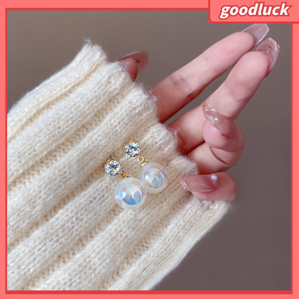 Goodluck| 1 Đôi Bông Tai Nữ Đính Ngọc Trai Nhân Tạo Lấp Lánh