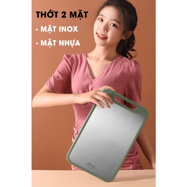 Thớt inox 304 cao cấp 2 mặt- Thớt inox kháng khuẩn VKIT