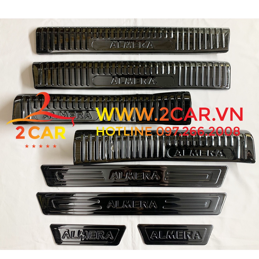 Ốp Bậc Cửa, Nẹp Bước Chân Nissan Almera 2021-2022 , Titan  tặng keo dính