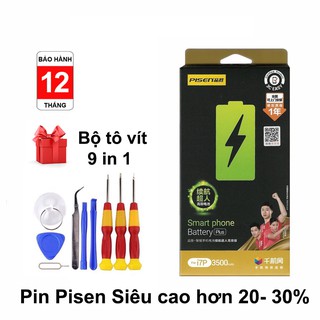 Pin dung lượng siêu cao pisen siêu trâu cho ip 6,6s,6plus,6splus,7,7plus,8,8plus - chính hãng bh 12t 3c easy