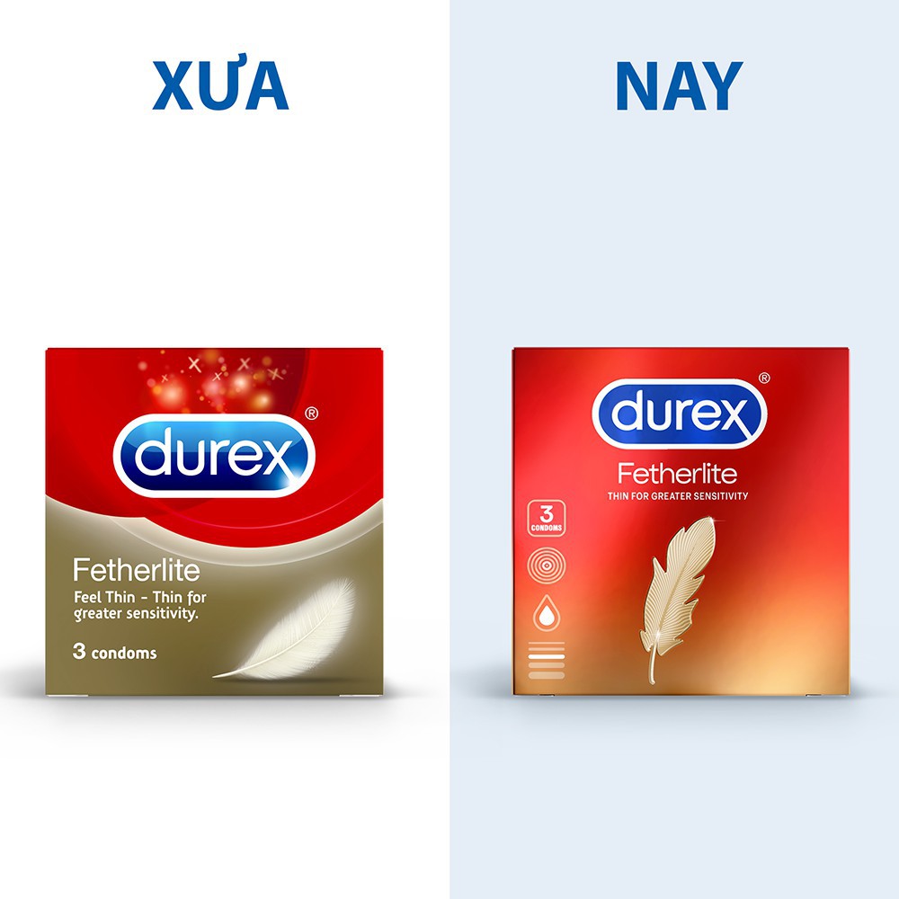 Bao Cao Su Durex Fetherlite Ultima (Hộp 3 Cái) hàng mơí date 2025 che tên kín đáo