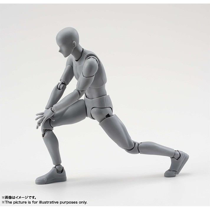 Mô hình cơ thể người 3D có khớp chuyển động màu xám tiện lợi