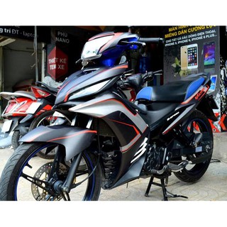 Tem Exciter 135 Mẫu Đen Xám Viền Chỉ Đỏ