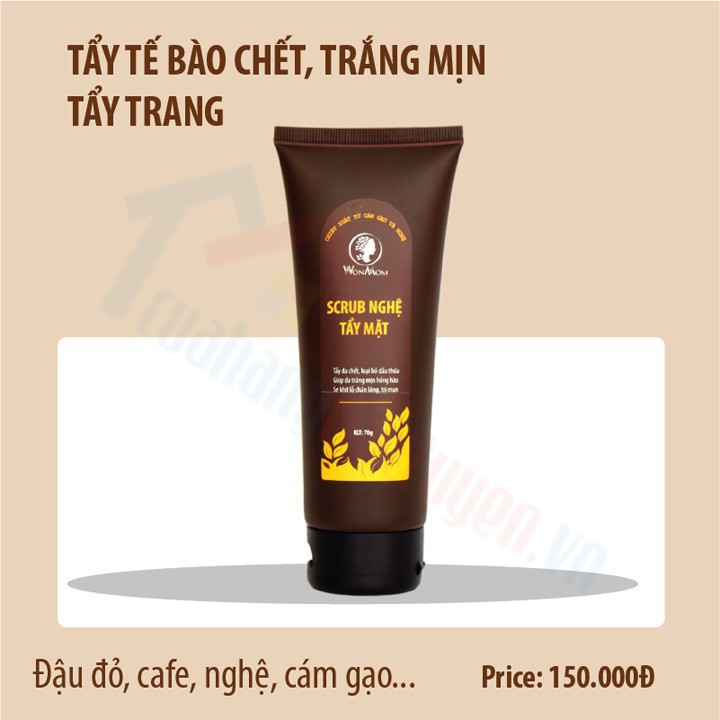 Chăm Sóc Da Mẹ Bầu Scrub Nghệ Tẩy Tế Bào Chết Cho Mặt 70Gr | Làm Sạch Da | Ngừa Mụn | Kiềm Dầu - Wonmom