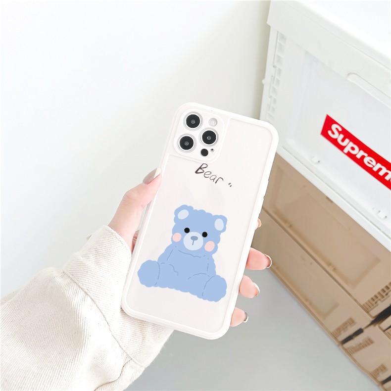 Ốp lưng iphone Teddy xanh bóng cạnh vuông 6/6plus/6s/6splus/7/7plus/8/8plus/x/xr/xs/11/12/13/pro/max/plus/promax | WebRaoVat - webraovat.net.vn