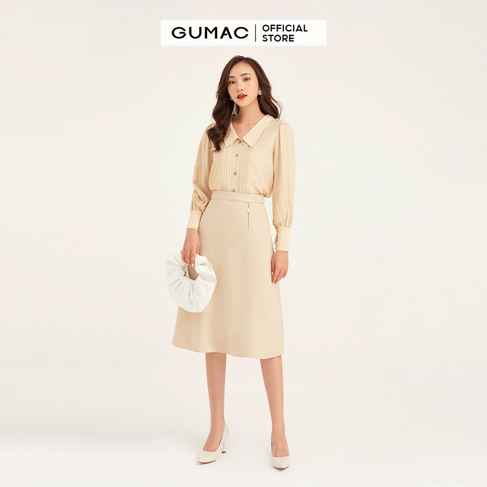 Chân váy nữ mổ dây kéo GUMAC đủ màu, đủ size, thiết kế basic dáng dài, thanh lịch VB1181 | BigBuy360 - bigbuy360.vn