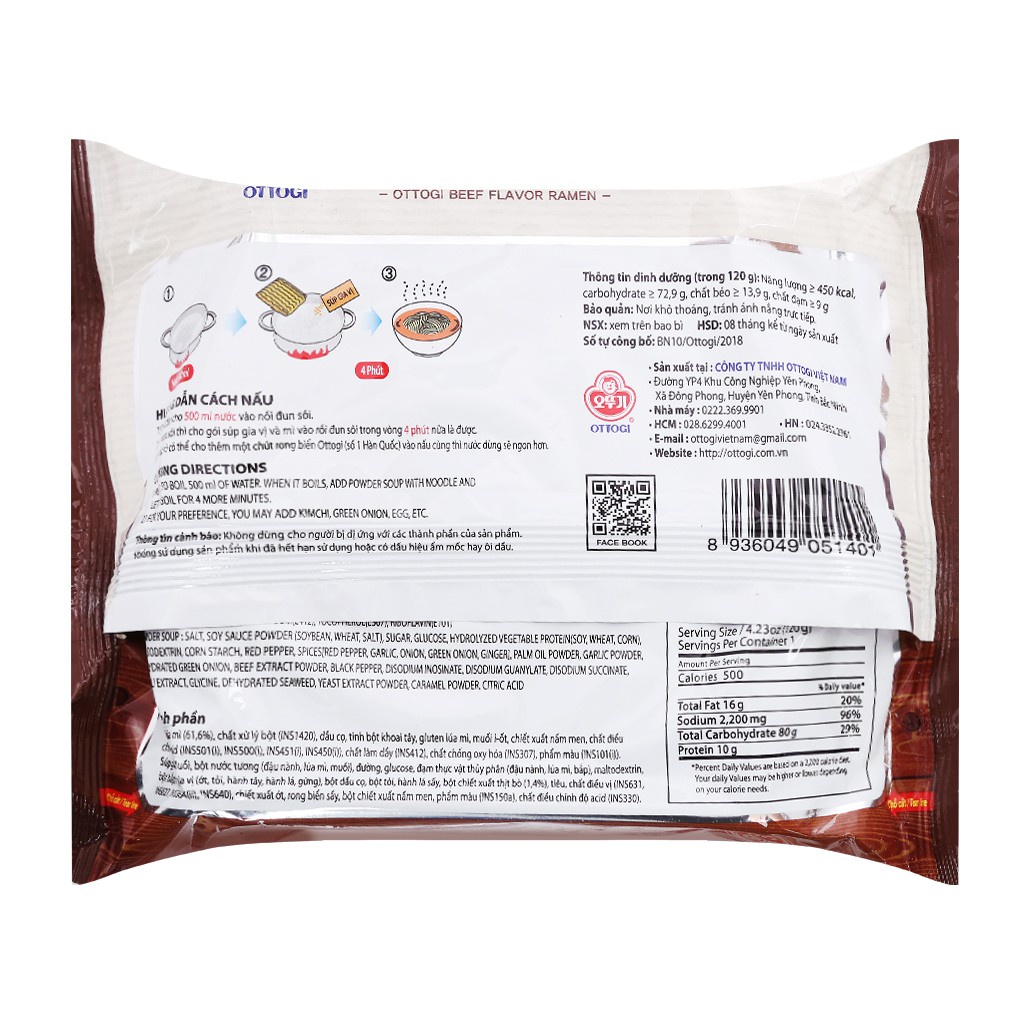 MÌ BÒ HẦM Ottogi 120g