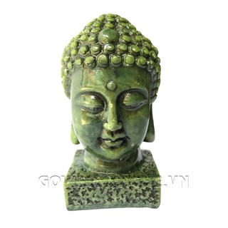 Tượng Đá Đầu Phật Thích Ca - Xanh Lục Bích - Cao 12cm