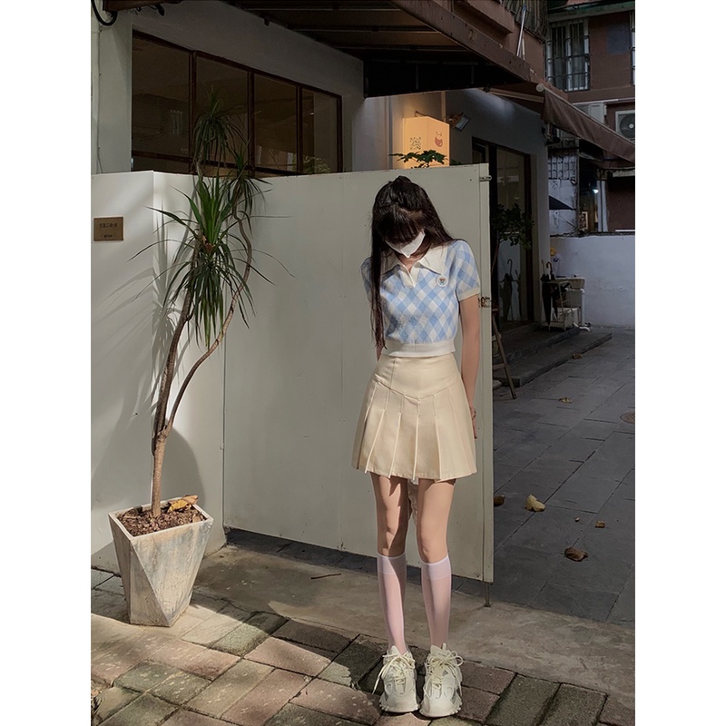 Áo croptop XIAOZHAINV tay ngắn cổ chữ V họa tiết kẻ sọc thiết kế thời trang mùa hè dễ thương dành cho nữ