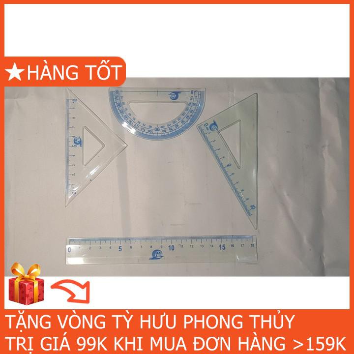 BỘ 4 THƯỚC EKE, THƯỚC KẺ, THƯỚC ĐO ĐỘ