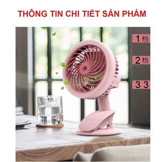 [Bảo Hành 6 Tháng] Quạt Phun Sương Mini Tích Điện 3 Tốc Độ Gió, Để Bàn, Có Kẹp Bàn, Quạt Điều Hoà Phun Sương Clip Fan