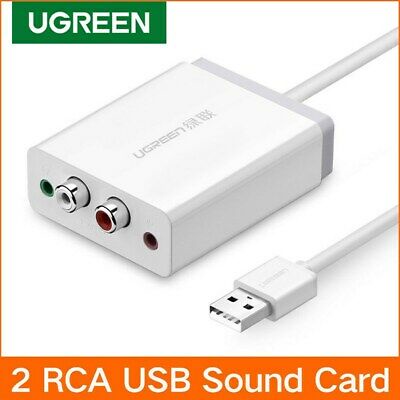 Bộ chuyển âm thanh USB ra 2 đầu 3.5mm (tai nghe+Mic) và 2 đầu hoa sen (RCA) dài 1M UGREEN 30521 - Chính Hãng