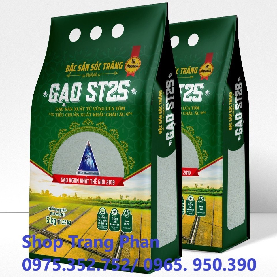 [Túi 5kg] ST25 -Gạo ngon nhất thế giới 2019 (Sản phẩm của công ty giống cây trồng Việt Nam Vinaseed)