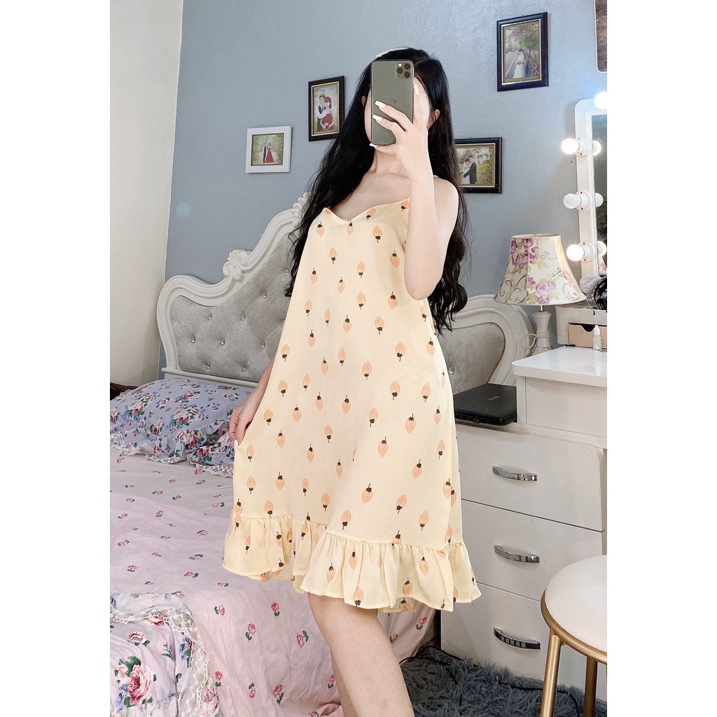 Đầm Ngủ Baby Váy Ngủ 2 Dây Lụa Satin Cao Cấp BV01 | BigBuy360 - bigbuy360.vn