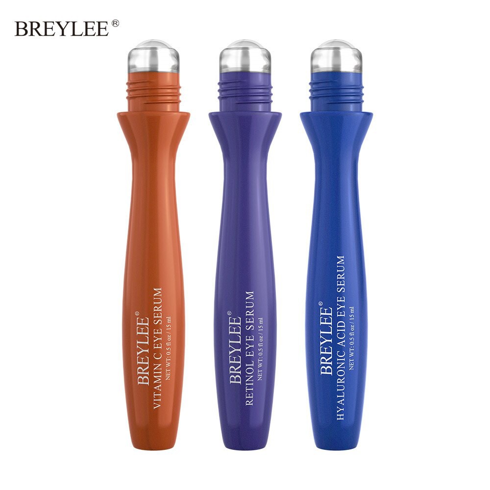 Serum dạng lăn BREYLEE chứa Vitamin C/Retinol/Hyaluronic Acid dưỡng ẩm cải thiện quầng thâm cho mắt 15ml