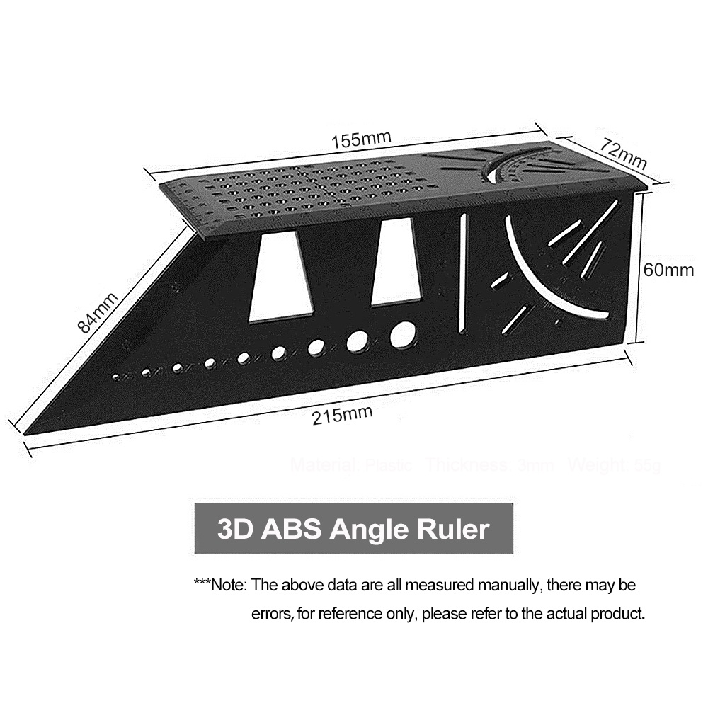Thước Đo Góc 3D 45 + 90 Độ Hình Chữ T Chuyên Dụng Cho Làm Mộc