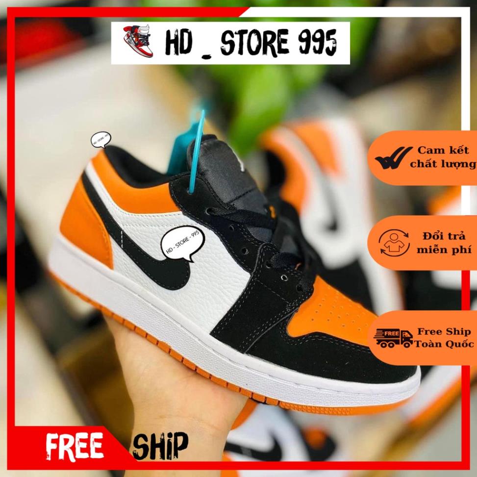 🔥🔥098SHOP🔥🔥 Giày Jordan 1 Cổ Thấp Cam Đen, Giày JD 1 Cam Đen Nam Nữ Bản Cao Cấp Full Box + Bill