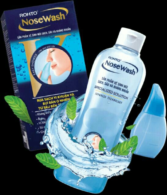 Bộ dung dịch và dụng cụ vệ sinh Mũi Nose Wash :  làm sạch mũi _ngăn ngừa  Bệnh tai mũi Hpng