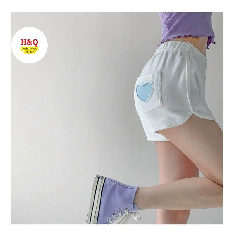 Quần short đùi nữ ngắn cạp chun HEART mặc nhà chất umi Ulzzang - Huyền Quang