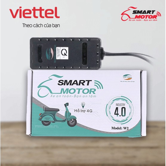 Chống trộm Định vị Xe máy Viettel W2 (Đã bao gồm SIM 1 năm) - SMART MOTOR W2 CÓ REMOTE- thiết bị định vị giá rẻ nhất
