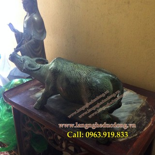 Tượng trâu đồng giả cổ dài 30cm, tượng trâu bằng đồng, giá tượng trâu đồng, bán tượng trâu đồng, tượng trâu đực, trâu