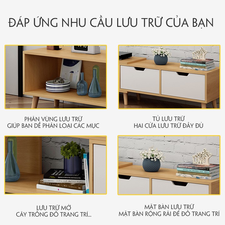 Tủ kệ Tivi đơn giản hiện đại phong cách Bắc Âu Tủ kệ thông minh thay đổi kích thước T350-1