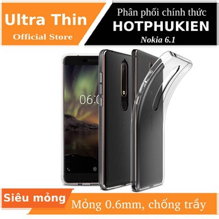 Ốp lưng silicon dẻo trong suốt cho Nokia 6.1 mỏng 0.6mm chính hãng Ultra Thin