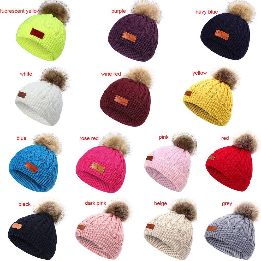 Mũ Len Beanie Đính Quả Bông Cho Bé MIHAN1