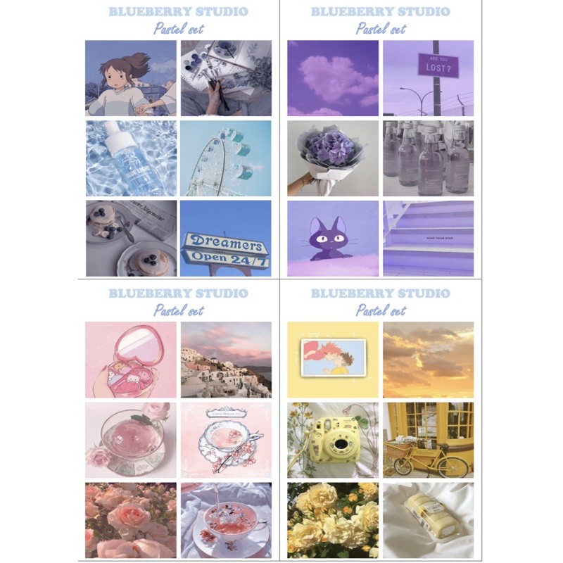 Miếng dán sticker trang trí pastel set