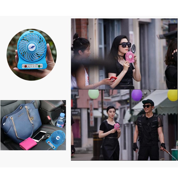 [ Hàng loại 1 ] Quạt sạc tích điện mini 6635 | màu ngẫu nhiên | BigBuy360 - bigbuy360.vn