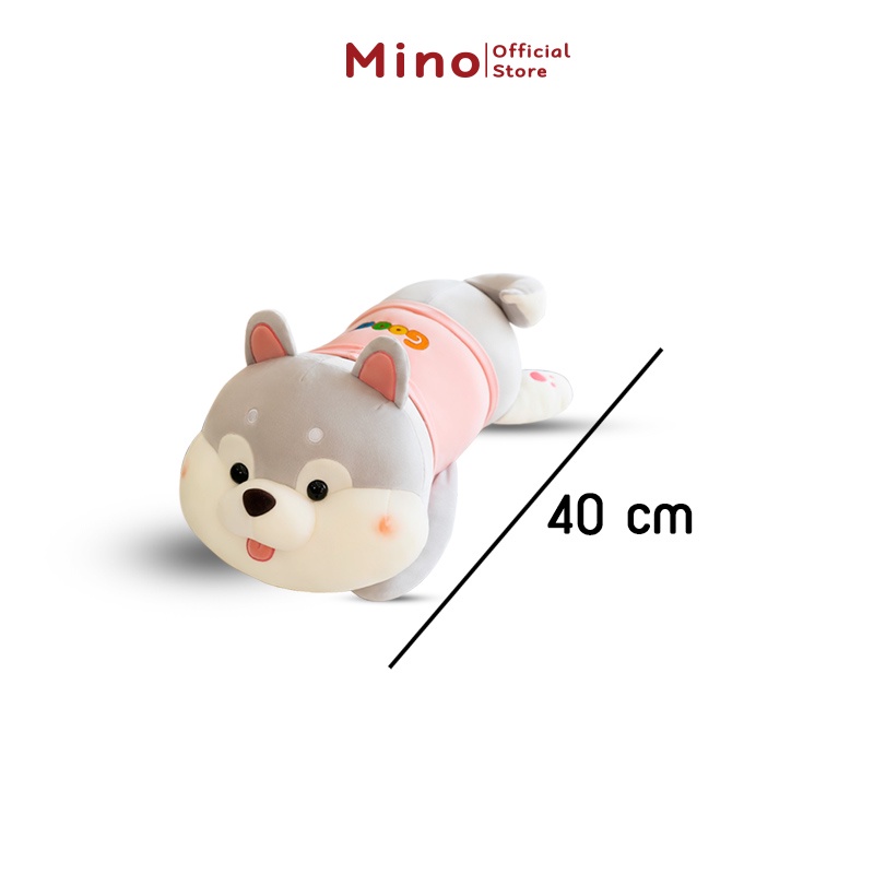 Gấu Bông Cute Dễ Thương Chó Baby Husky Màu Cam MINO Cho Bé Ôm Ngủ Mềm Mịn 60cm TH97