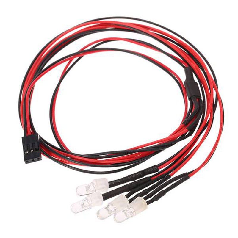 2 Set RC Car Part: 1 Set 4 LED Light Kit 2 White 2 Red with 3CH Lamp Control Panel & 1 Set 60A Waterproof Brushed ESC