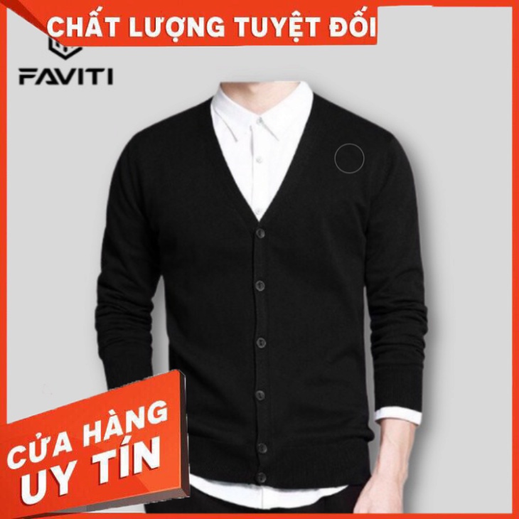 Áo Khoác Cadigan Nam Cổ Tim Chất Len Mềm Mịn Đẹp Thời Trang FAVITI AL112 - HÀNG MỚI VỀ