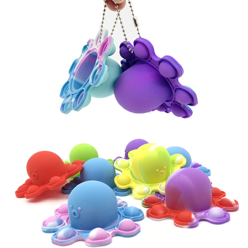 Reversible Flip Silicone Octopus Plush Doll Simulation Reversible Toy Double-sided Color Flip Pops It Fidget Toys