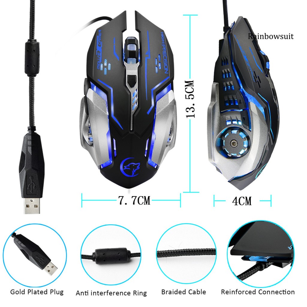 Chuột Gaming Rb-Ywyt G815 6 Nút Bấm Có Đèn Led Màu Sắc