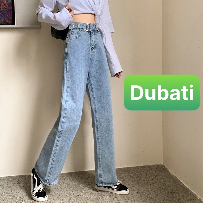 QUẦN JEAN BAGGY NỮ LƯNG CAO NÂNG MÔNG EO KIỂU NÚT BẤM DÂY SIÊU XỊN PHONG CÁCH SÀNH ĐIỆU- DB129- DUBATI FASHION