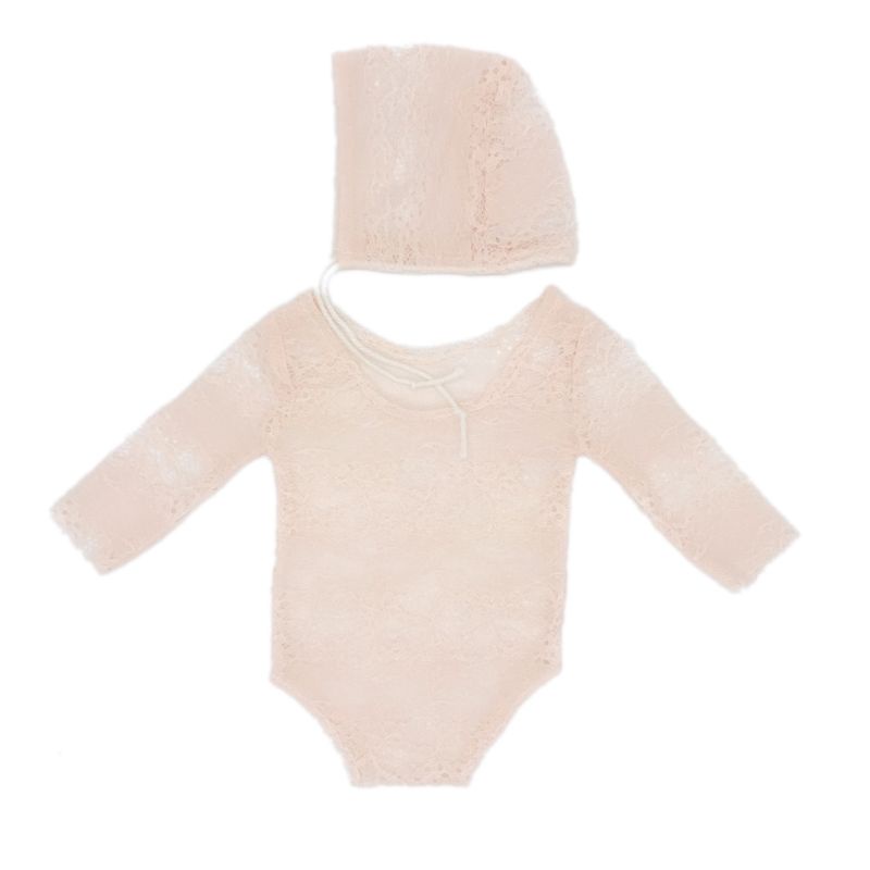 Bộ Áo Liền Quần Cổ Chữ V Hở Lưng Phối Ren Xinh Xắn Thời Trang Mùa Hè Cho Bé Sơ Sinh Chụp Ảnh
