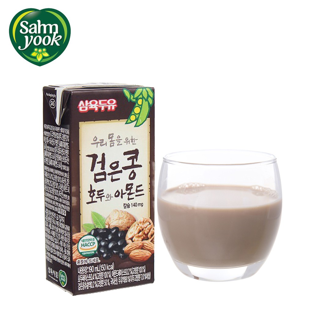 THÙNG 24 HỘP SỮA ĐẬU ĐEN ÓC CHÓ HẠNH NHÂN SAHMYOOK FOODS