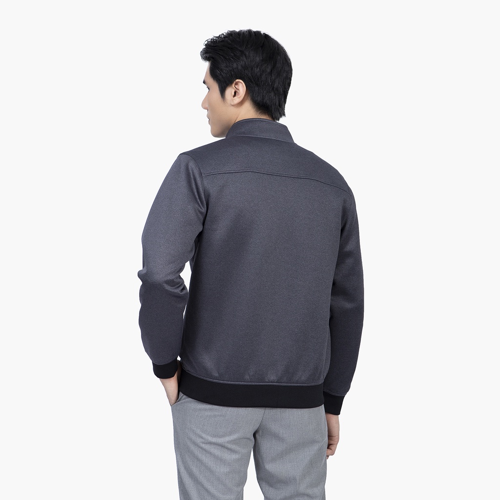 Áo khoác nỉ nam 2 lớp Aristino túi kéo khóa cổ trụ bo gấu  AJK023W1