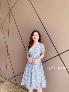 Đầm Suông buộc nơ eo. In hoa 3D