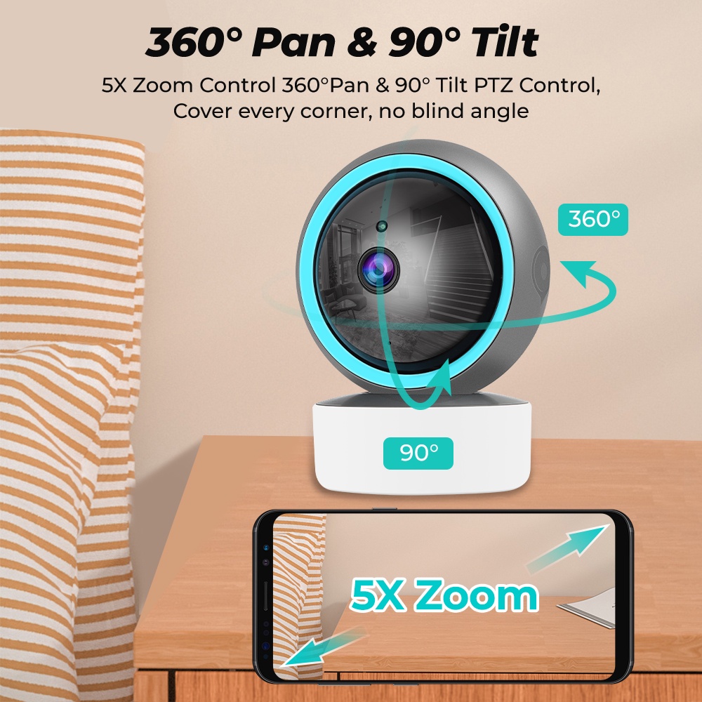 Camera giám sát IP thông minh SMARTRUL WIFI không dây 1080P 2MP tầm nhìn ban đêm