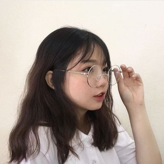 Kính tròn xoe gọng bạc loại 1 hot trend - 955 STORE