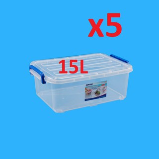 (Hà Nội) Combo 5 Thùng Nhựa Đa Năng Trong Suốt 15L Duy Tân Trong Suốt (Hàng Chính Hãng)