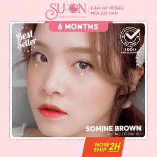[Video thật] Kính áp tròng SOMINE BROWN áp tròng 14.2mm - Nâu nhẹ Hàn Quốc tây tự nhiên