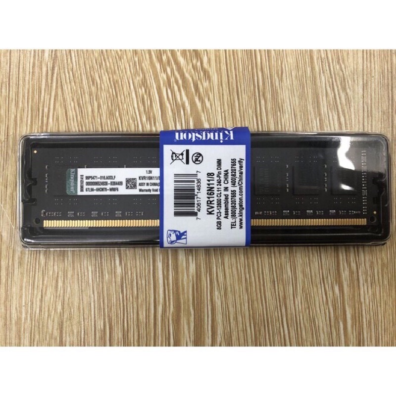 Ram DDR3 8G buss 1600 Kingston mới Bảo hành 36 tháng